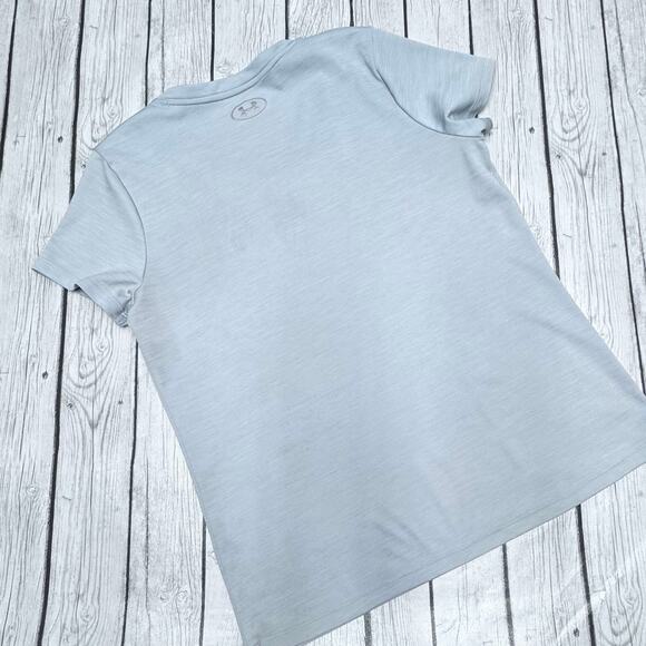 Under Armour Womens Athleisure Grey T-Shirt Size Large UA Tech V-Neck - Picture 3 of 4